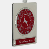Personalisierte Schneeflocke Reindee Keepake Weihn Banner-Ornament Silber (Rechts)
