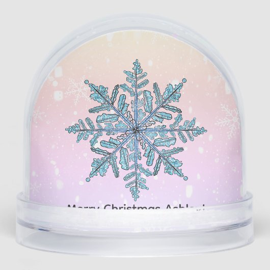 Personalisierte Schneeflocke Schneekugeln (Vorderseite)