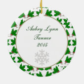 Personalisierte Schneeflocke-und Keramikornament (Hinten)