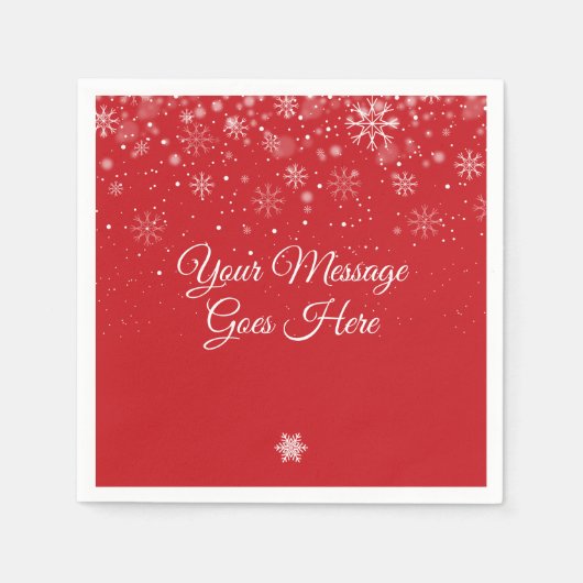 Personalisierte Schneeflocken Frohe Weihnachten Serviette (Vorderseite)