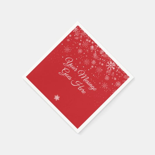 Personalisierte Schneeflocken Frohe Weihnachten Serviette (Ecke)