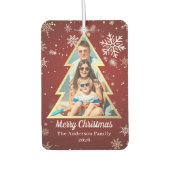 Personalisierte Schneeflocken Frohe Weihnachtsbaum Autolufterfrischer (Vorderseite)