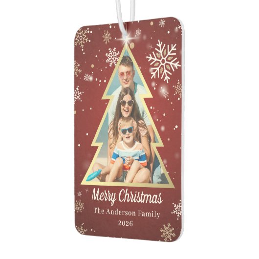 Personalisierte Schneeflocken Frohe Weihnachtsbaum Autolufterfrischer (Links)