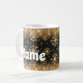 Personalisierte Schneeflocken Gold Glitzer Kaffee  Kaffeetasse (Vorderseite Links)