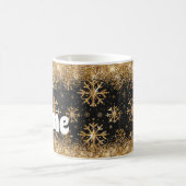 Personalisierte Schneeflocken Gold Glitzer Kaffee  Kaffeetasse (Mittel)