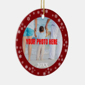 Personalisierte Schneeflocken Keramik Ornament (Rechts)