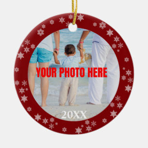 Personalisierte Schneeflocken Keramik Ornament