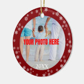 Personalisierte Schneeflocken Keramik Ornament (Links)