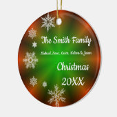 Personalisierte Schneeflocken Keramik Ornament (Links)