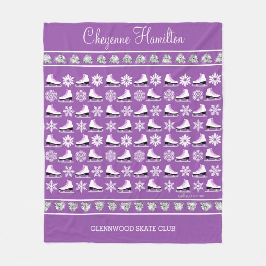 Personalisierte Schneeflocken und Zahl Fleecedecke (Vorderseite)