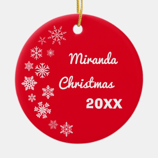 Personalisierte Schneeflocken Weihnachtsschmuck (Vorne)