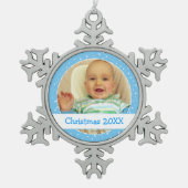 Personalisierte Schneeflocken Zinn-Ornament (Vorderseite)