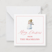 Personalisierte Schneemann-Urlaubskarte Mitteilungskarte (Vorderseite)