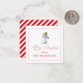 Personalisierte Schneemann-Urlaubskarte Mitteilungskarte (Vorderseite/Rückseite Beispiel)