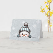 Personalisierte Schneemann-Weihnachtskarte Karte (Gelbe Blume)