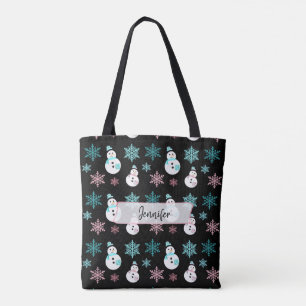 Personalisierte Schneemänner und Snowflakes Weihna Tasche