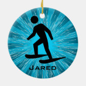 Personalisierte Schneeschuhschmuck Keramikornament (Hinten)