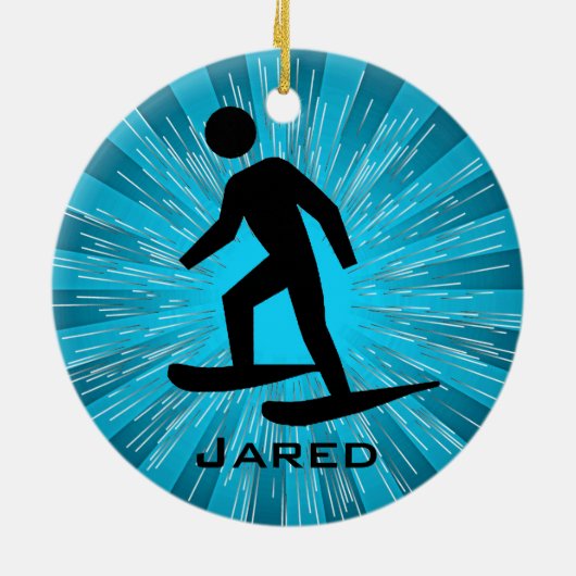 Personalisierte Schneeschuhschmuck Keramikornament (Hinten)