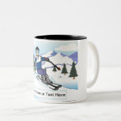 Personalisierte Schneeschuhwanderung - Männlicher  Zweifarbige Tasse (VorderseiteRechts)