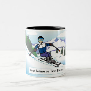 Personalisierte Schneeschuhwanderung - Männlicher  Zweifarbige Tasse
