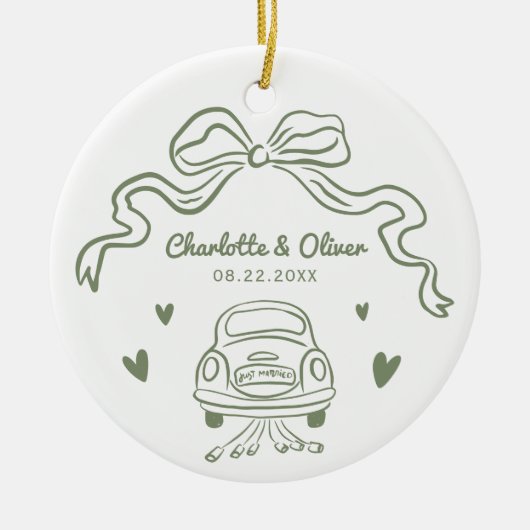 Personalisierte Schnitthandschuh Keramik Ornament (Vorne)