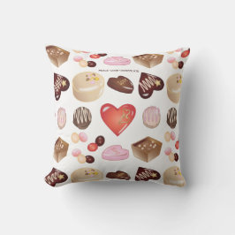Personalisierte Schokolade Candy Heart Muster Kissen
