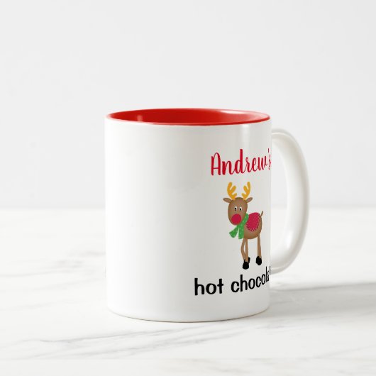 Personalisierte Schokolade Kinder Weihnachten Zweifarbige Tasse (VorderseiteRechts)
