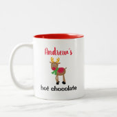 Personalisierte Schokolade Kinder Weihnachten Zweifarbige Tasse (Links)