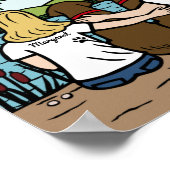 Personalisierte Schokolade-Labrador-Familie Blonde Poster (Ecke)