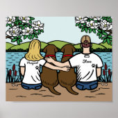 Personalisierte Schokolade-Labrador-Familie Blonde Poster (Vorne)
