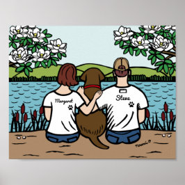 Personalisierte Schokolade Labrador Family Brown S Poster