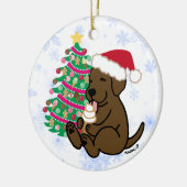 Personalisierte Schokolade Labrador Ice Creme Keramik Ornament (Links)