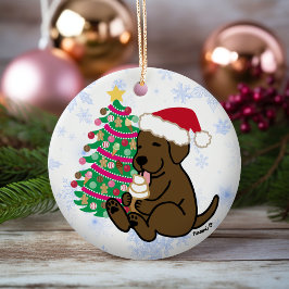 Personalisierte Schokolade Labrador Ice Creme Keramik Ornament
