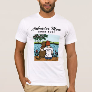 Personalisierte Schokolade Labrador und Mama 3 T-Shirt