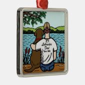 Personalisierte Schokolade Labrador und Vater 2 Ornament Aus Metall (Rechts)