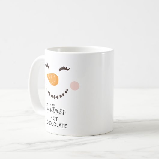 Personalisierte Schokolade Snowman Kinder Kaffeetasse (Vorderseite Links)