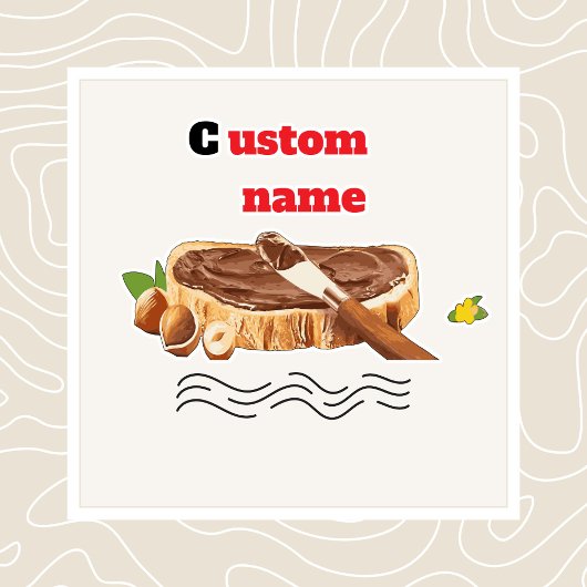 Personalisierte Schokolade Spread Vinyl NAME Aufkleber