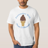 PERSONALISIERTE Schokolade tauchte Eiscreme-Kegel T-Shirt (Vorderseite)