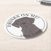 Personalisierte Schokoladenhochzeit Runder Pappuntersetzer (Angewinkelt)