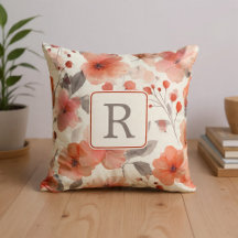 Personalisierte Schöne-Blumen-Monogramm-Vorlage