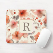 Personalisierte Schöne-Blumen-Monogramm-Vorlage Mousepad (Mit Mouse)