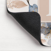 Personalisierte Schöne-Blumen-Monogramm-Vorlage Mousepad (Ecke)