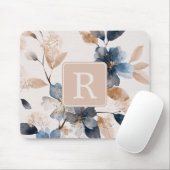 Personalisierte Schöne-Blumen-Monogramm-Vorlage Mousepad (Mit Mouse)