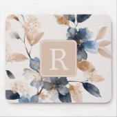 Personalisierte Schöne-Blumen-Monogramm-Vorlage Mousepad (Vorne)