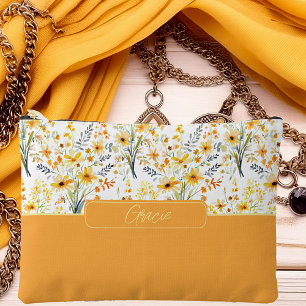 Personalisierte schöne gelbe Frühlingswildblumen Zubehörtasche