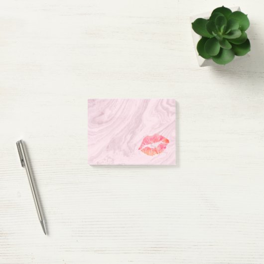 Personalisierte schöne Lippen auf Marmor Post-it Klebezettel (Büro)