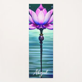 Personalisierte Schöne Moonlit Pink Lotus Blume Yogamatte (Vorderseite)