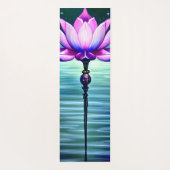 Personalisierte Schöne Moonlit Pink Lotus Blume Yogamatte (Rückseite)