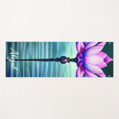 Personalisierte Schöne Moonlit Pink Lotus Blume Yogamatte (Vorderseite (Horizontal))