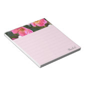 Personalisierte schöne rosa Blume Liniert Notizblock (angewinkelt)